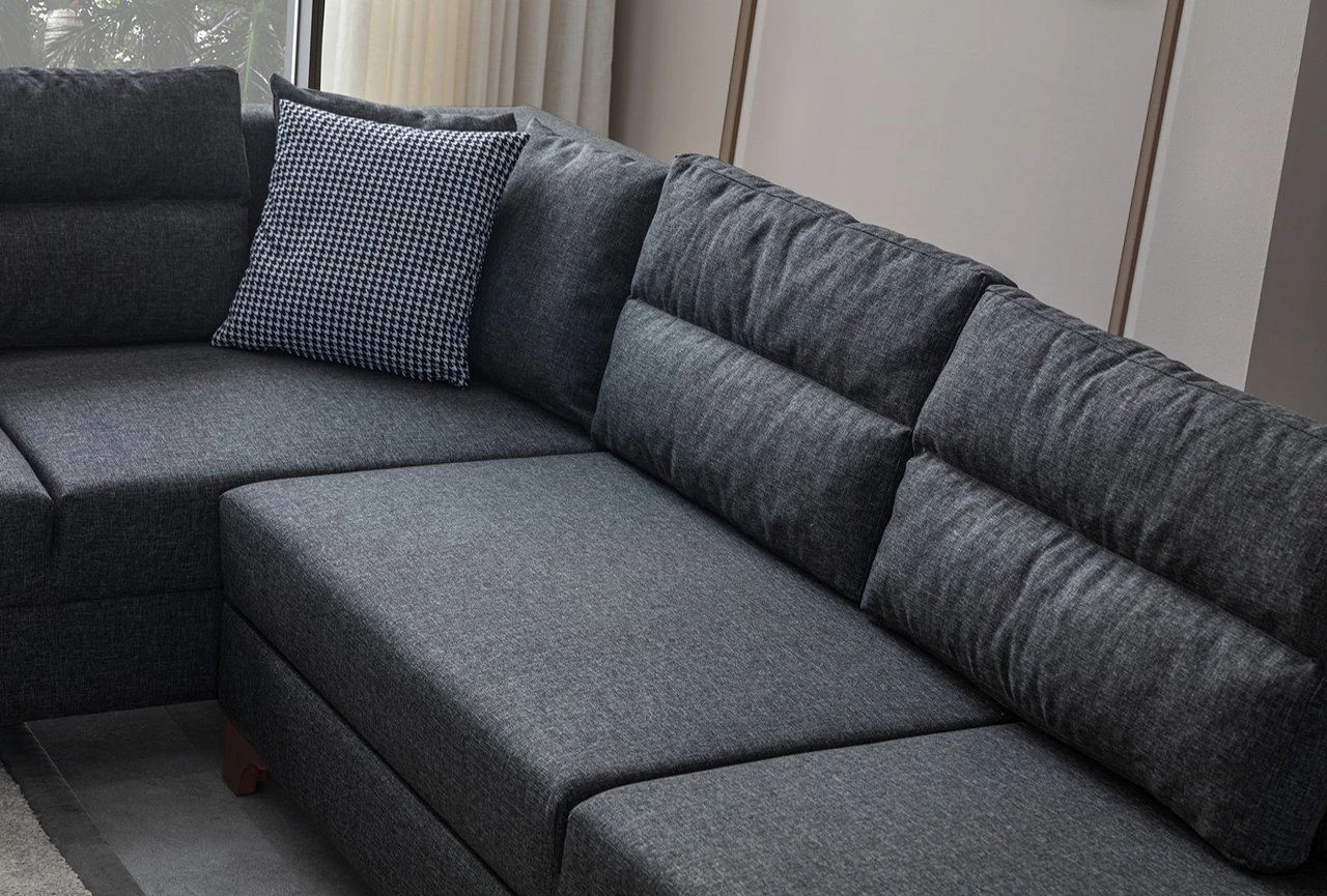 Kënd divan-krevat, ngjyrë antracit, Atelier del Sofa, Tloft majtas