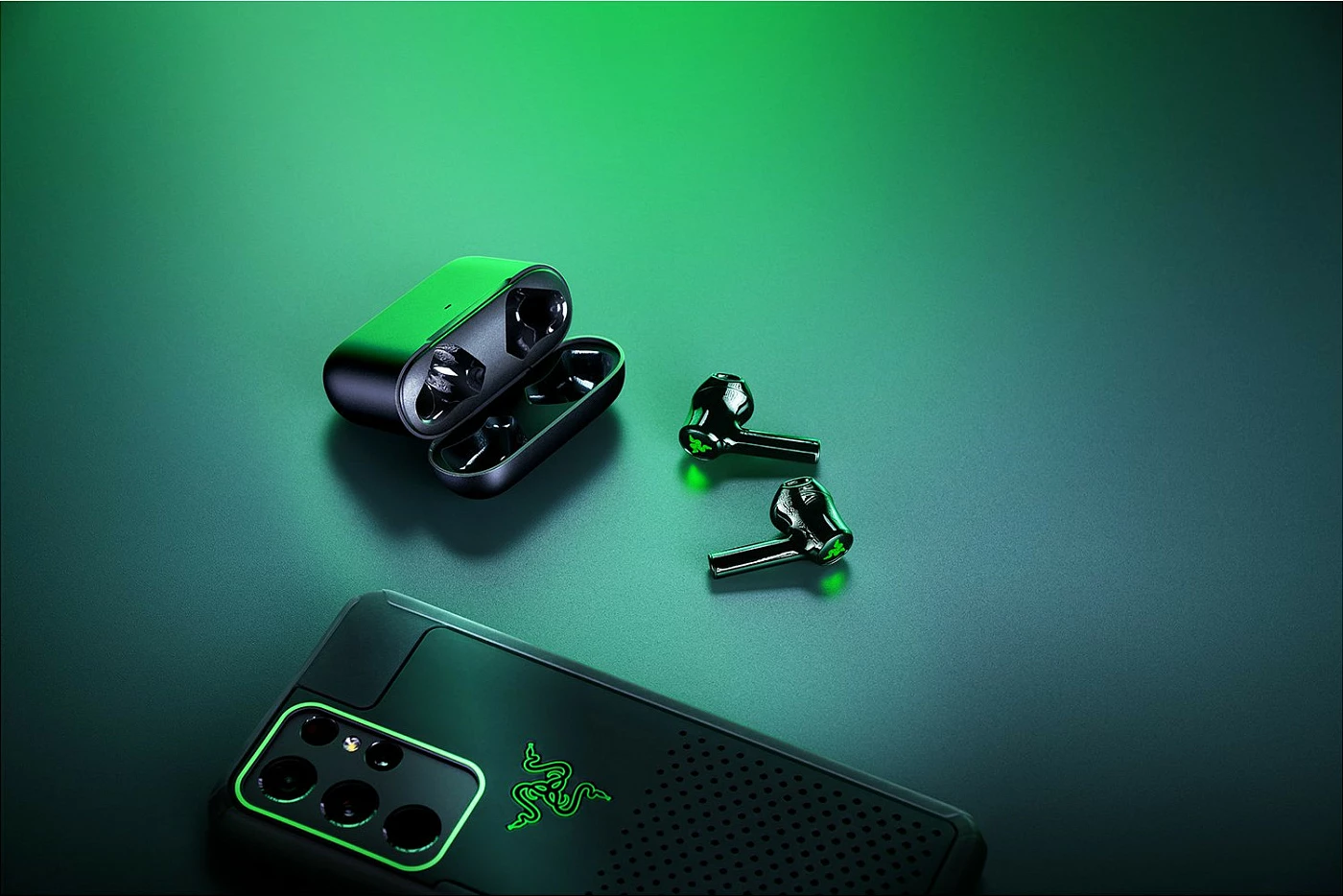Kufje Razer Hammerhead X True Wireless, Bluetooth 5.2, Gaming Mode 60ms, 28h, të zeza/jeshile