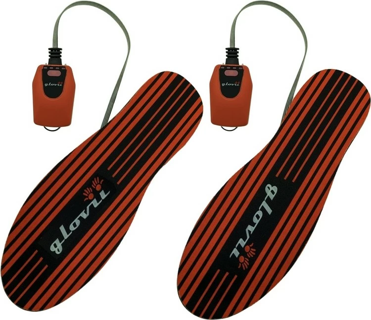 Shtrojë e ngrohshme ultra e hollë për çizme skijimi Glovii GW4U, kontroll me APP, e rregullueshme 36-48, me bateri 1200mAh + karikues, set 2 copë, kuqe/zezë