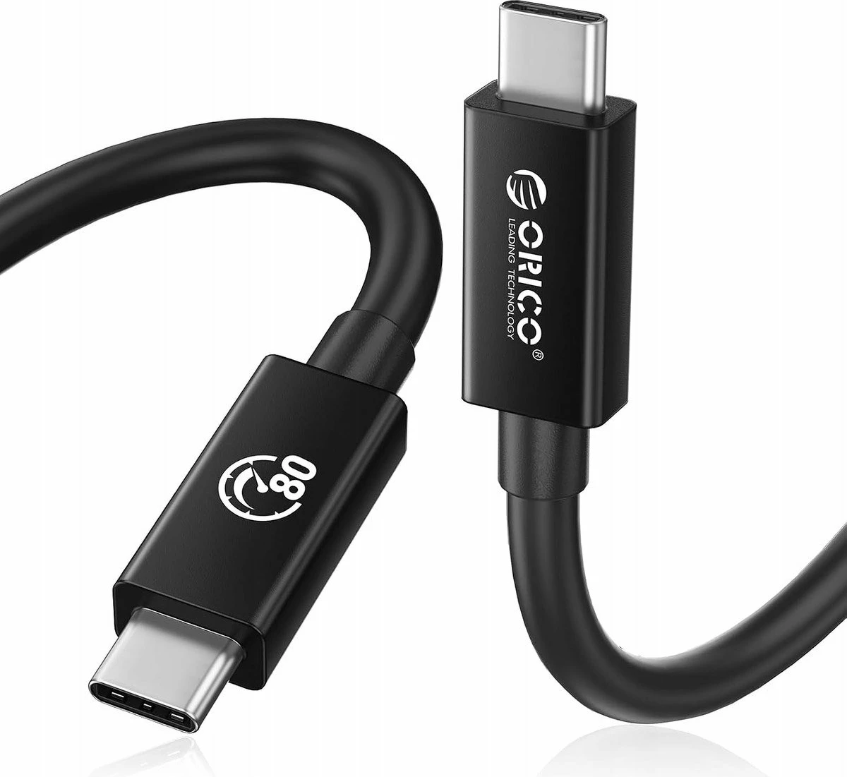 Kabllo Thunderbolt 5 USB-C Orico TBZ5-15-BK-BP 1.5 m, e zezë