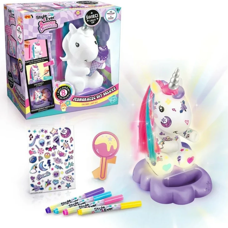 Set DIY dekorativ unikorn Epee Glowing Decorozes, EP60086, shumëngjyrësh