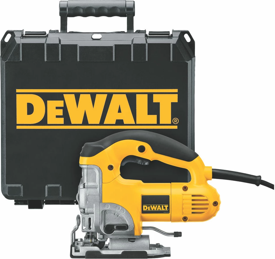 Sharrë xhigso DeWalt DW331K 701 W, me valixhe, e verdhë/zezë