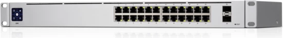 Switch Ubiquiti UniFi USW-24 24-Port Gigabit Layer 2 + 2x 1G SFP, fanless, ekran LCD 1.3\", gri