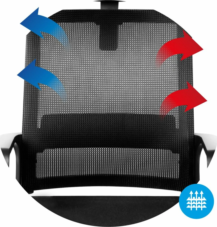 Karrige zyre ergonomike Huzaro Manager 2.1, Mesh HD, me rrota, max 130 kg, e zezë