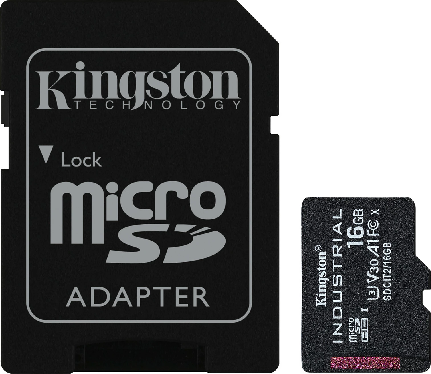 MicroSDHC kartelë Kingston 16GB Industrial, Class 10, UHS-I, V30, e zezë