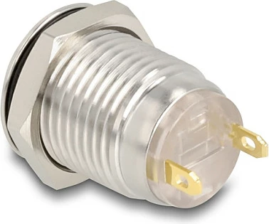 Buton shtypës DeLOCK 20983, 230 V, 3 A, IP65, 23 mm, argjendtë