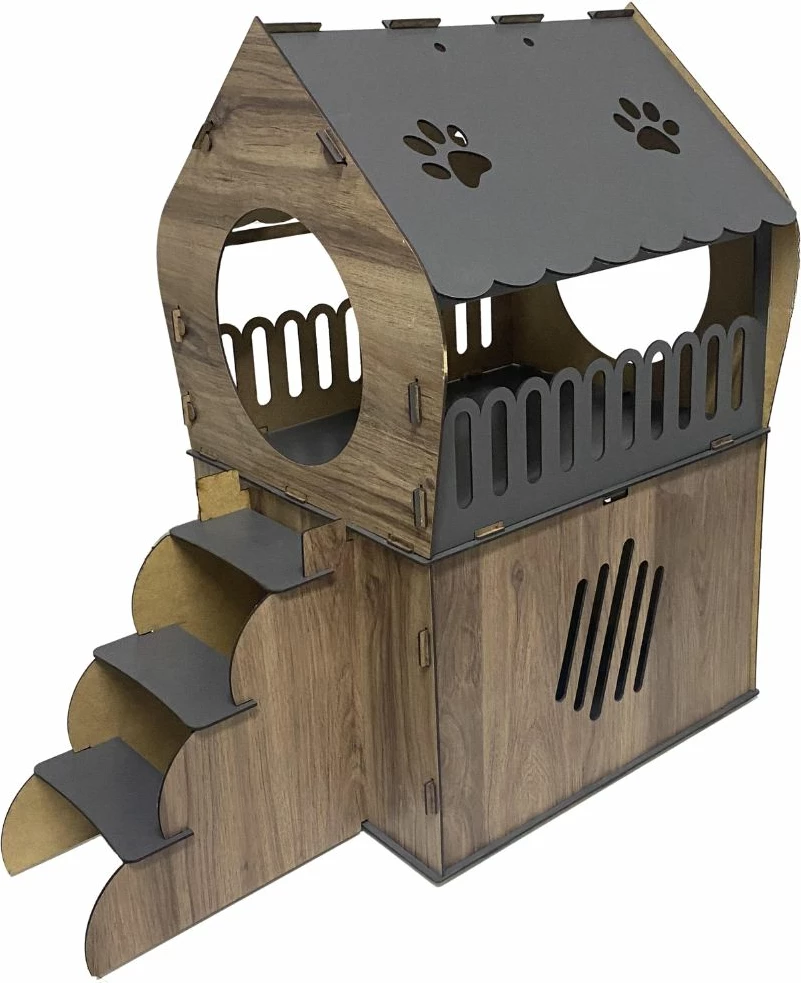 Shtëpi për mace, Paws & Whiskers, Adora, anthracite dhe walnut e çelët
