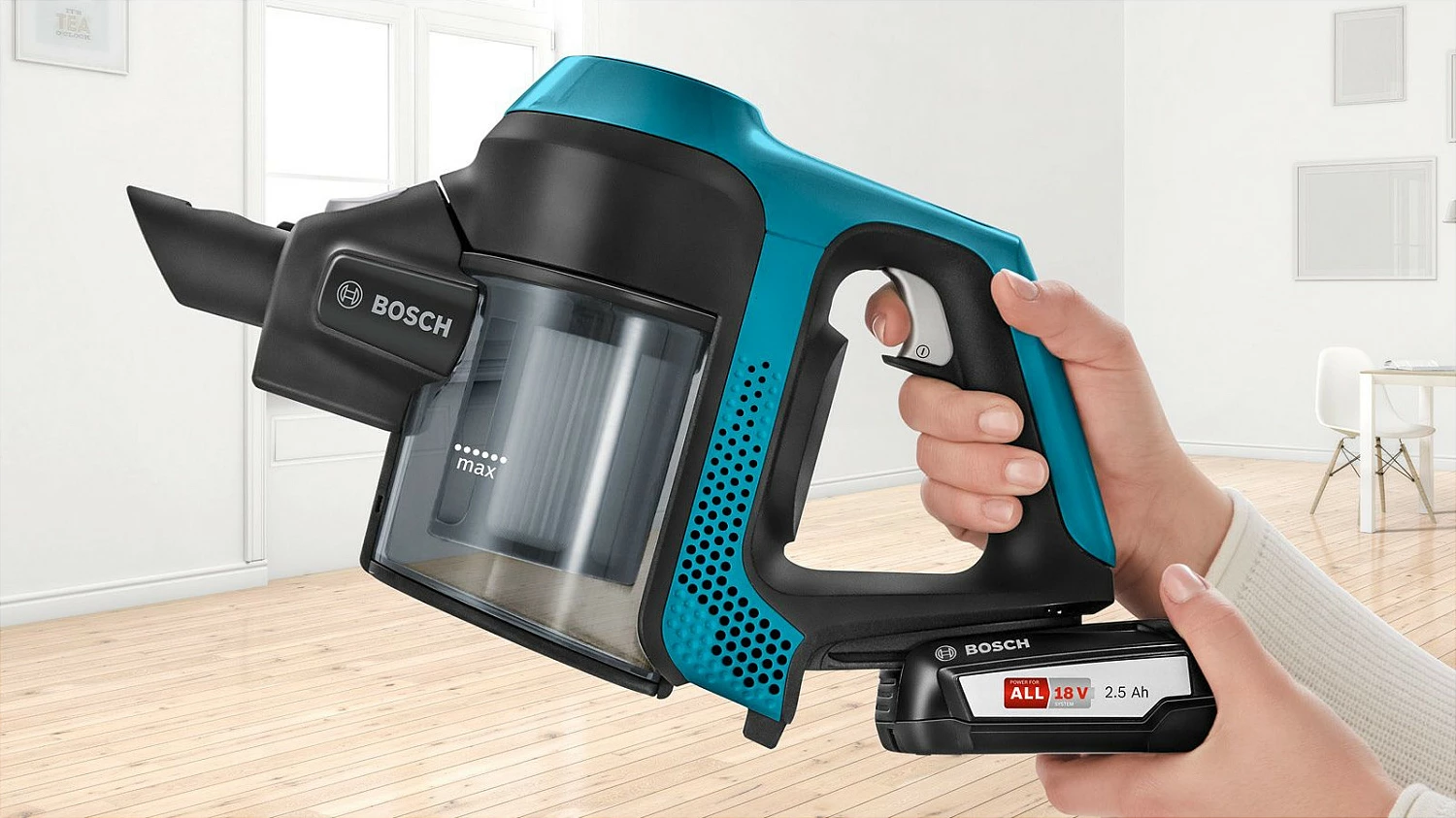 Fshesë me korrent Bosch Unlimited 6 BBS611LAG, 18V 2.5Ah, 2-në-1, Blu