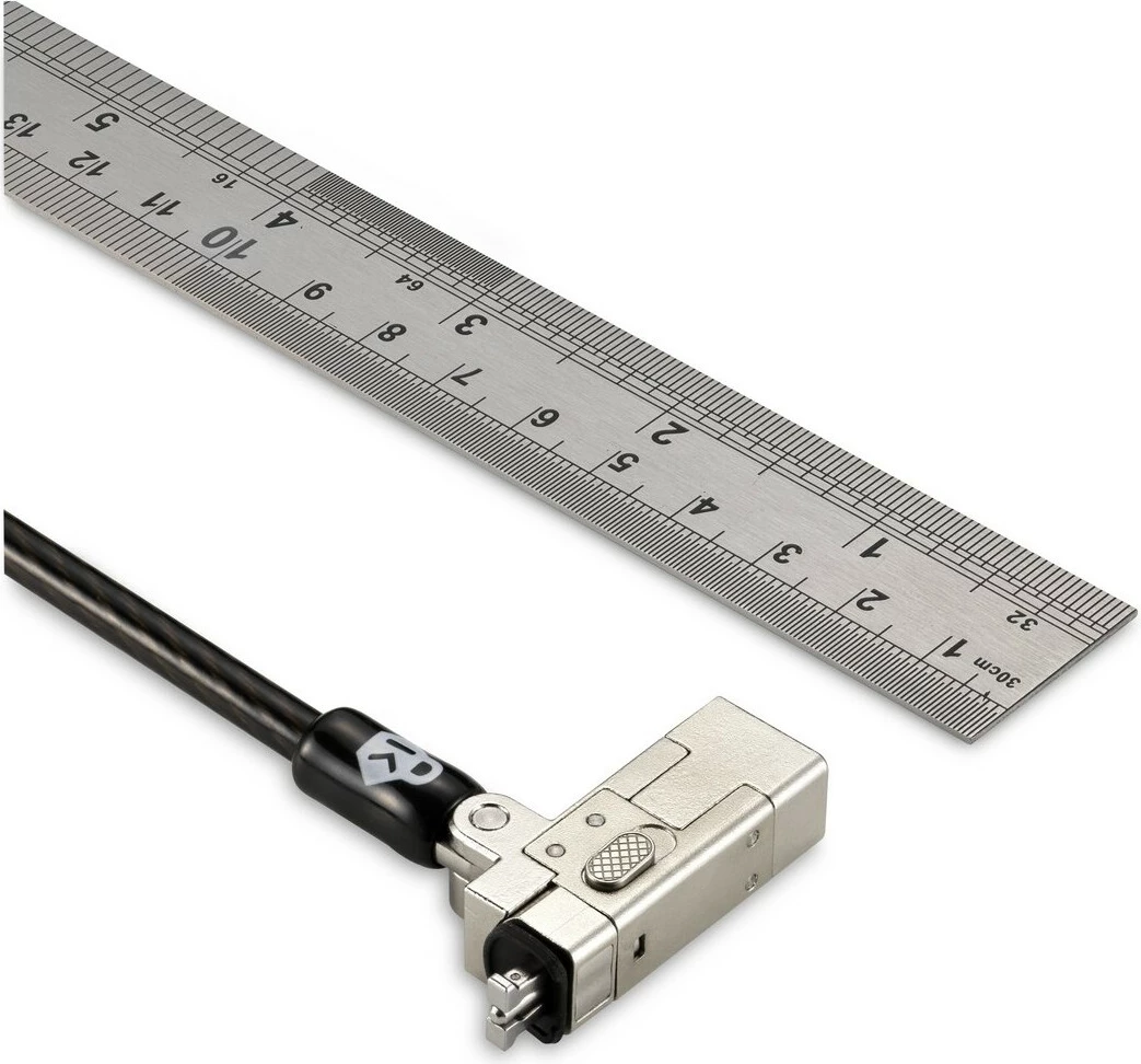 Kabëll sigurie Kensington Slim NanoSaver 2.0, me çelës, 1.8m, Nano slot, karbon çelik, zi/argjend