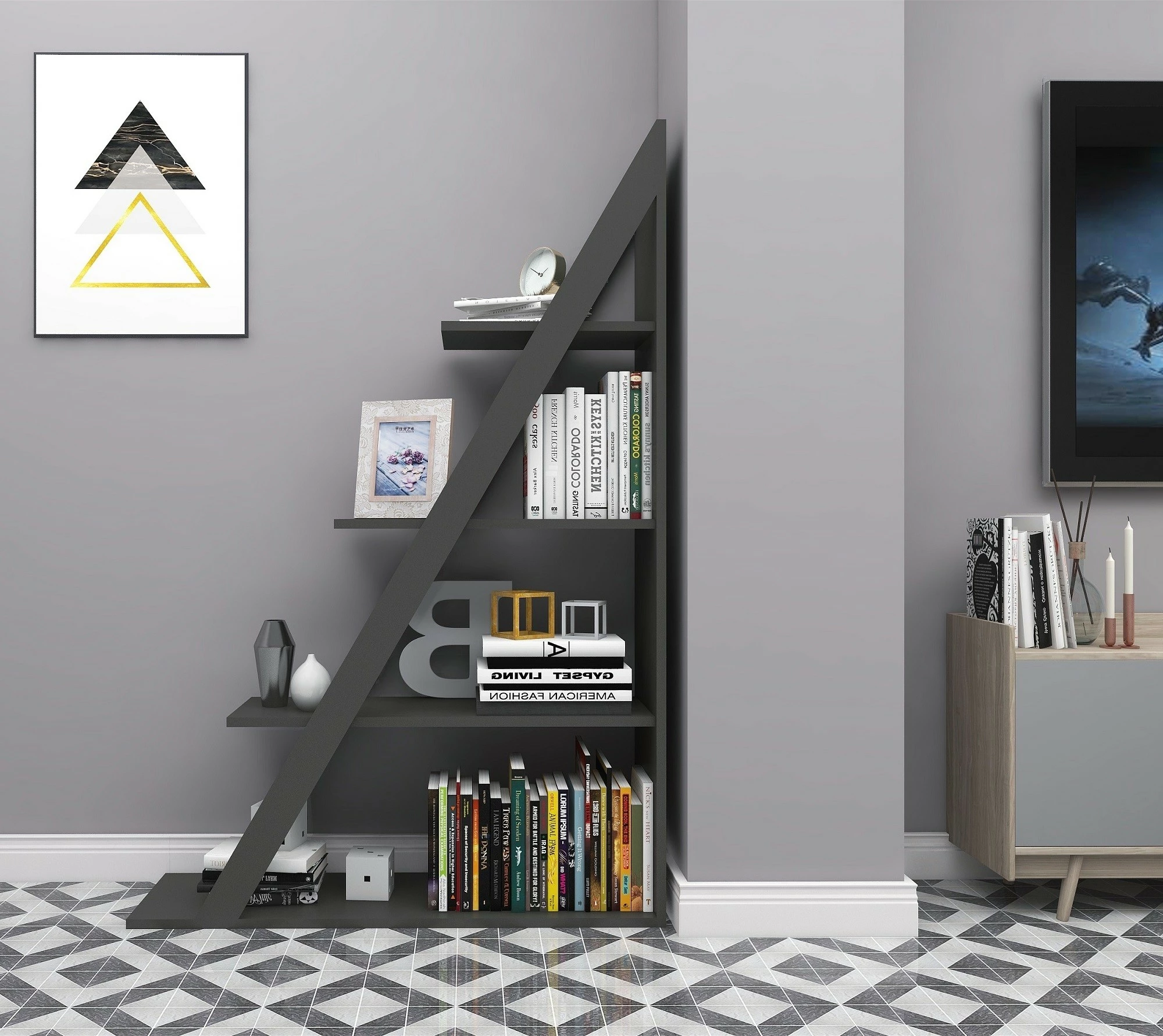 Raft librash Hanah Home, Arven, antracit