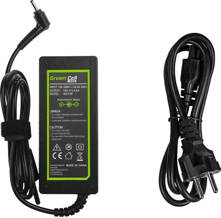 Adapter rryme (karikues) laptopi Green Cell PRO 65W 19V 3.42A për Acer Aspire S7-392/S7-393, Samsung NP530U4E/NP730U3E/NP740U3E, i zi