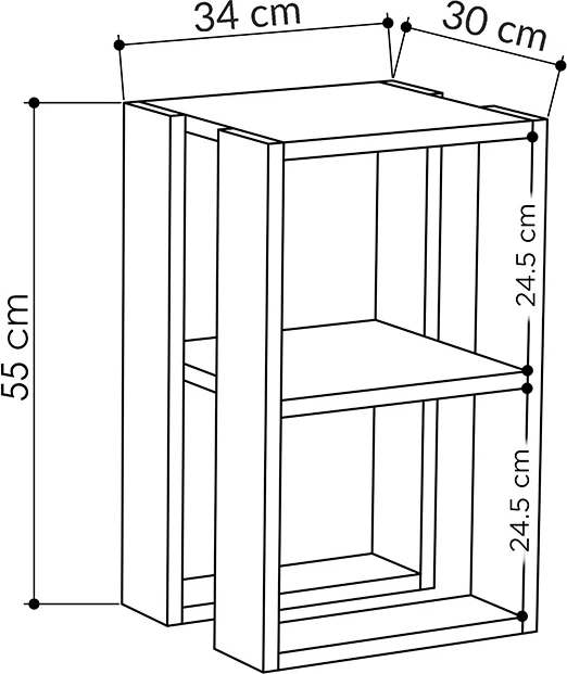 Komodinë Passion, ngjyrë e bardhë, 34x30x55cm