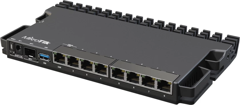 Router MikroTik RB5009UPr+S+IN, 8 porta Gigabit Ethernet, 1 portë 2.5G, 1 SFP+ 10G, PoE-in/PoE-out, kasë metalike