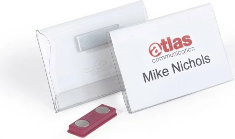 Badge Durable 811719, PVC, 54x90mm, horizontal, transparent, paketë 25 copë