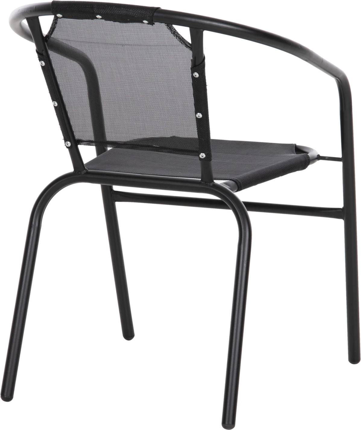 Karrige e jashtme LEDAN FH5977.03 metal & textilene, ngjyrë e zezë, 55x58x72H cm