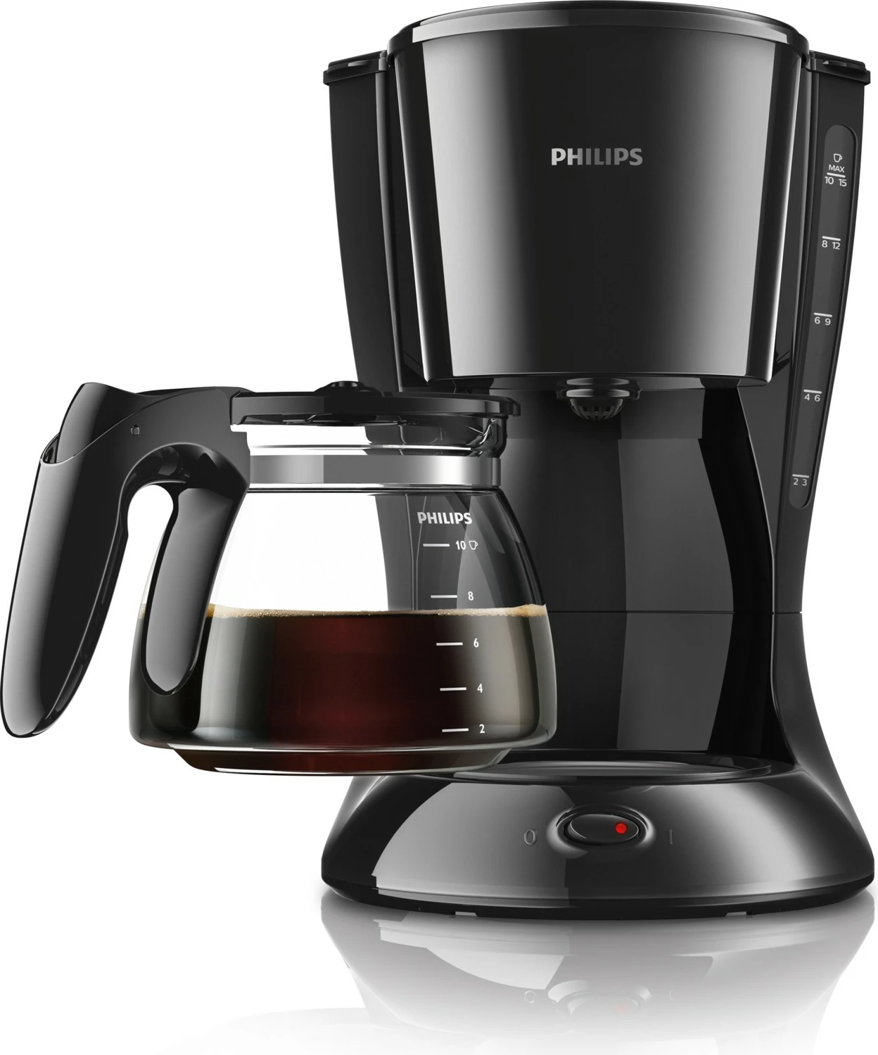 Makinë kafeje Philips Daily Collection HD7461/20, 1.2 L, karafë qelqi, 2-15 filxhanë, e zezë [Ngjyra: E zezë]