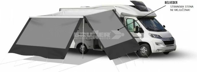 Panel anësor & frontal për awning/tendë BRUNNER Belvedèr 0106051N 280x195cm poliester 300D, gri