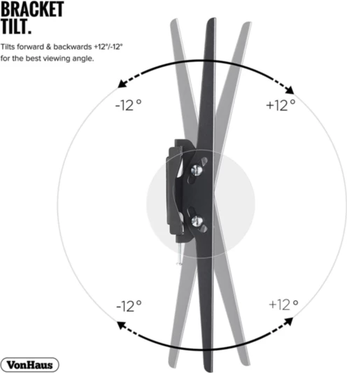Mbajtëse muri për TV VONHAUS 3000473 26-55\" tilt -12°/+12°, VESA 200x200-400x400, deri 40 kg, e zezë