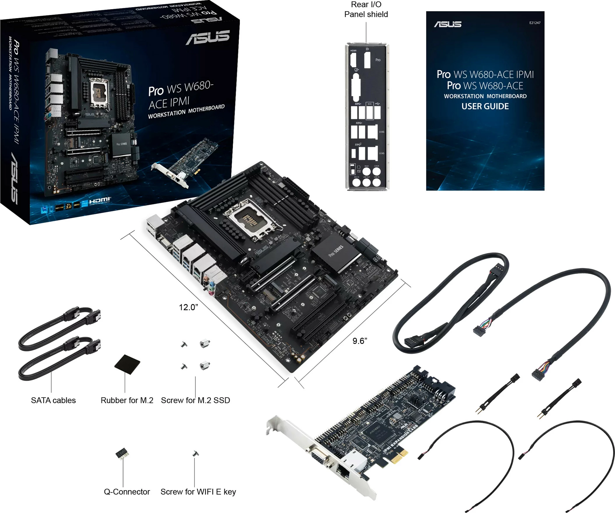 Pllakë amë ASUS PRO WS W680-ACE IPMI, Intel, LGA 1700, DDR5-SDRAM, 128 GB