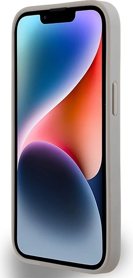 Mbështjellës DKNY Mono Stripe & Metal Logo për iPhone 15/14/13, 6.1", Bezhe