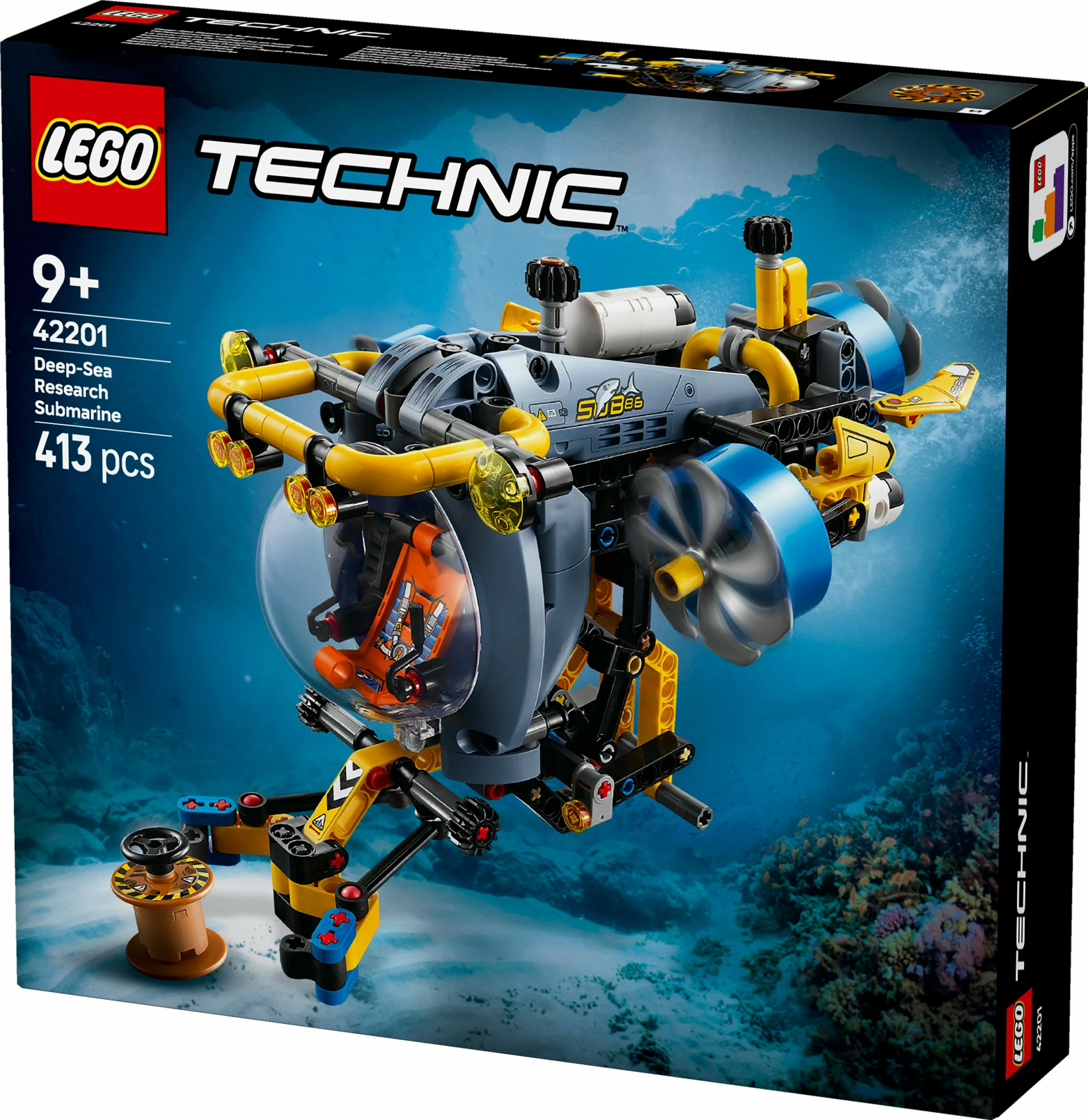 Set ndërtimi LEGO Technic 42201, nëndetëse kërkimore, 413 pjesë, multikolor