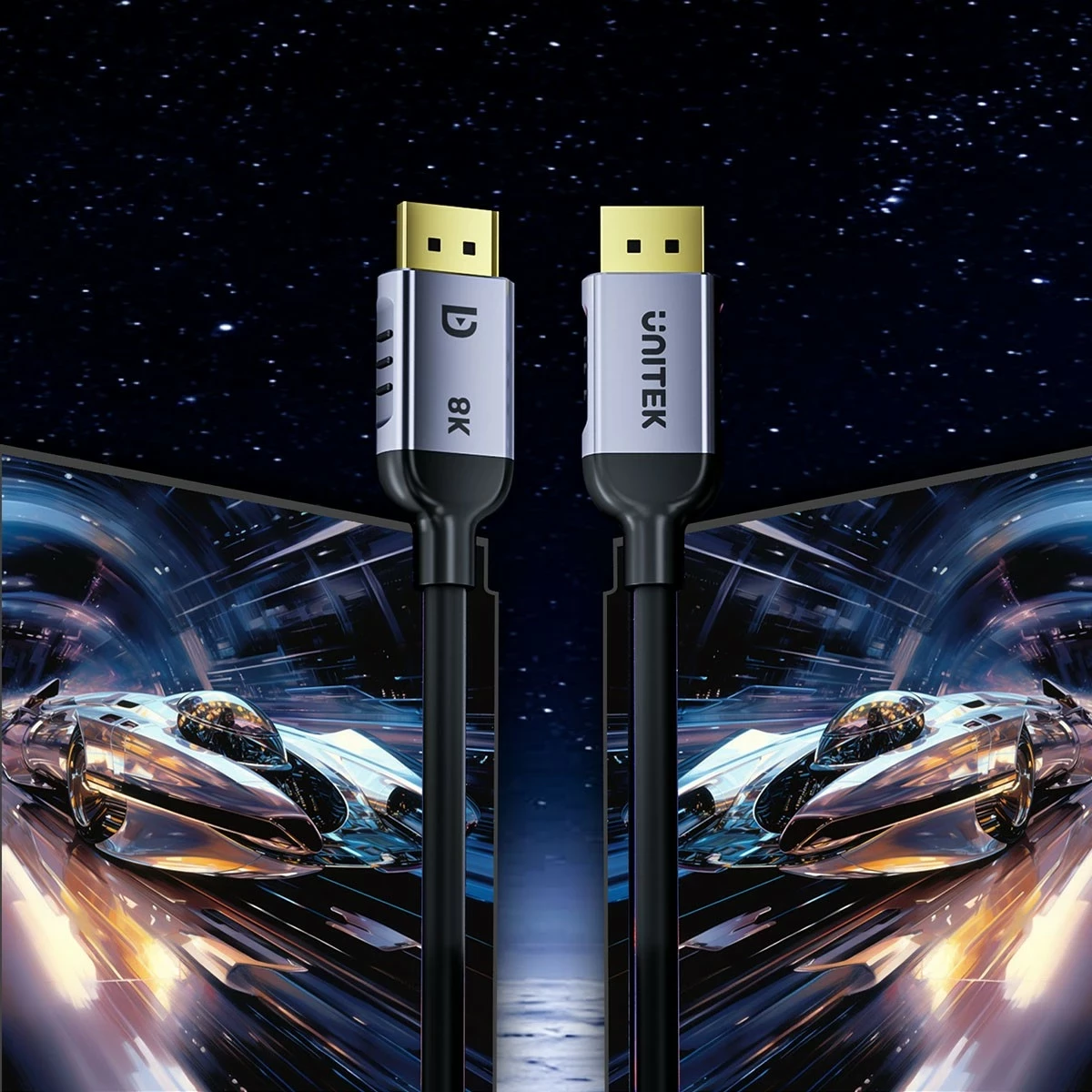 Kabel DisplayPort Unitek 1.4 8k 60hz, 4k 240hz, 5m, e zezë