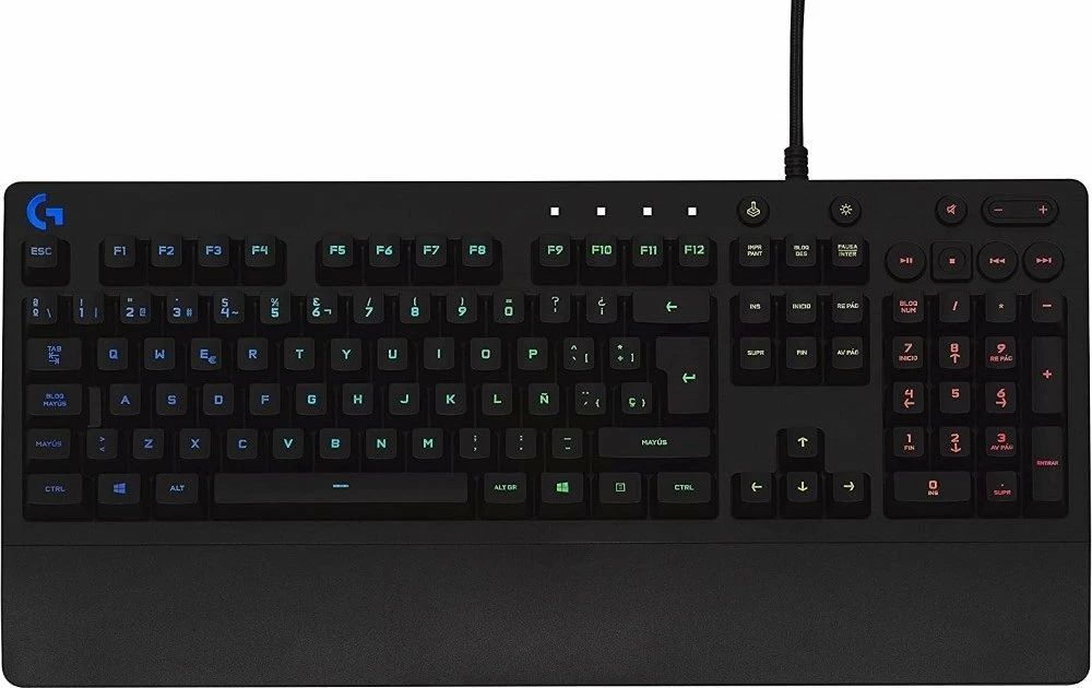 Tastierë gaming Logitech G213 Prodigy 920-008085, USB me kabllo 1.8 m, RGB, layout US, 100%, membrane, me mbështetje për kyçet, e zezë