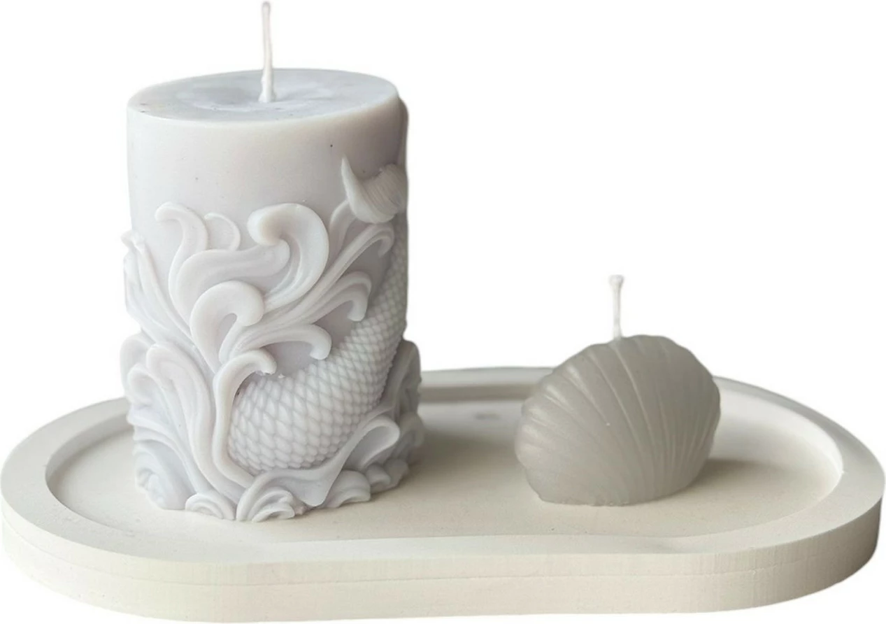 Set qirinjsh prej betoni, 3 copë, Evila Originals, Glamour Candle 40ST