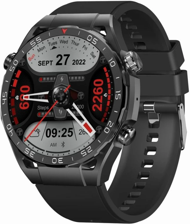 Smartwatch Gravity për meshkuj, e zezë