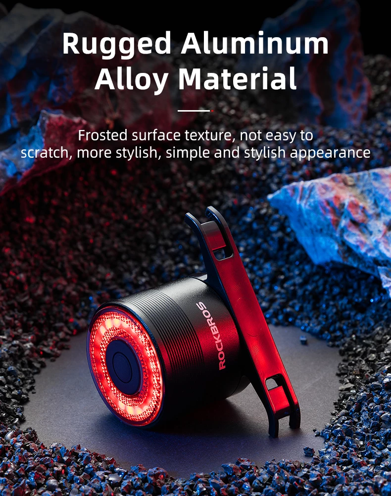 Dritë e pasme biçiklete Rockbros Q3 me sistem të mençur ndalese, e zezë