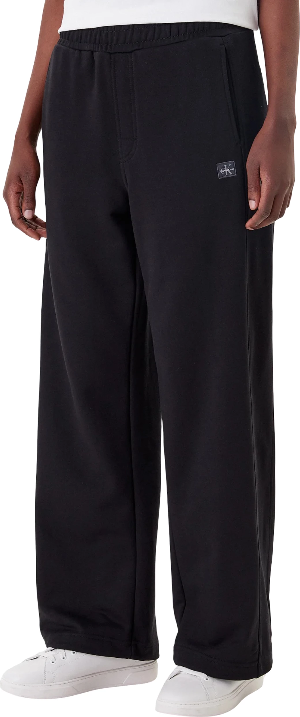 Pantallona sportive për femra Calvin Klein Jeans A-FRENCH TERRY BADG LV047C249G, të zeza