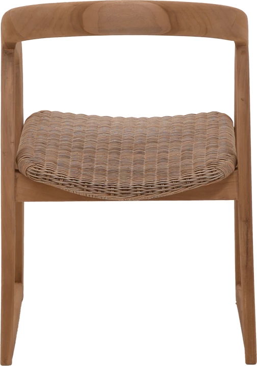 Karrige Somalia skelet alumini me këmbë druri teak, ngjyrë natyrale dhe kafe, 57x62x80cm
