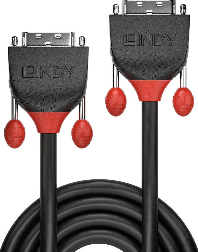 Kabllo DVI-D Dual Link Lindy Black Line, 2m, 2560x1600, e zezë