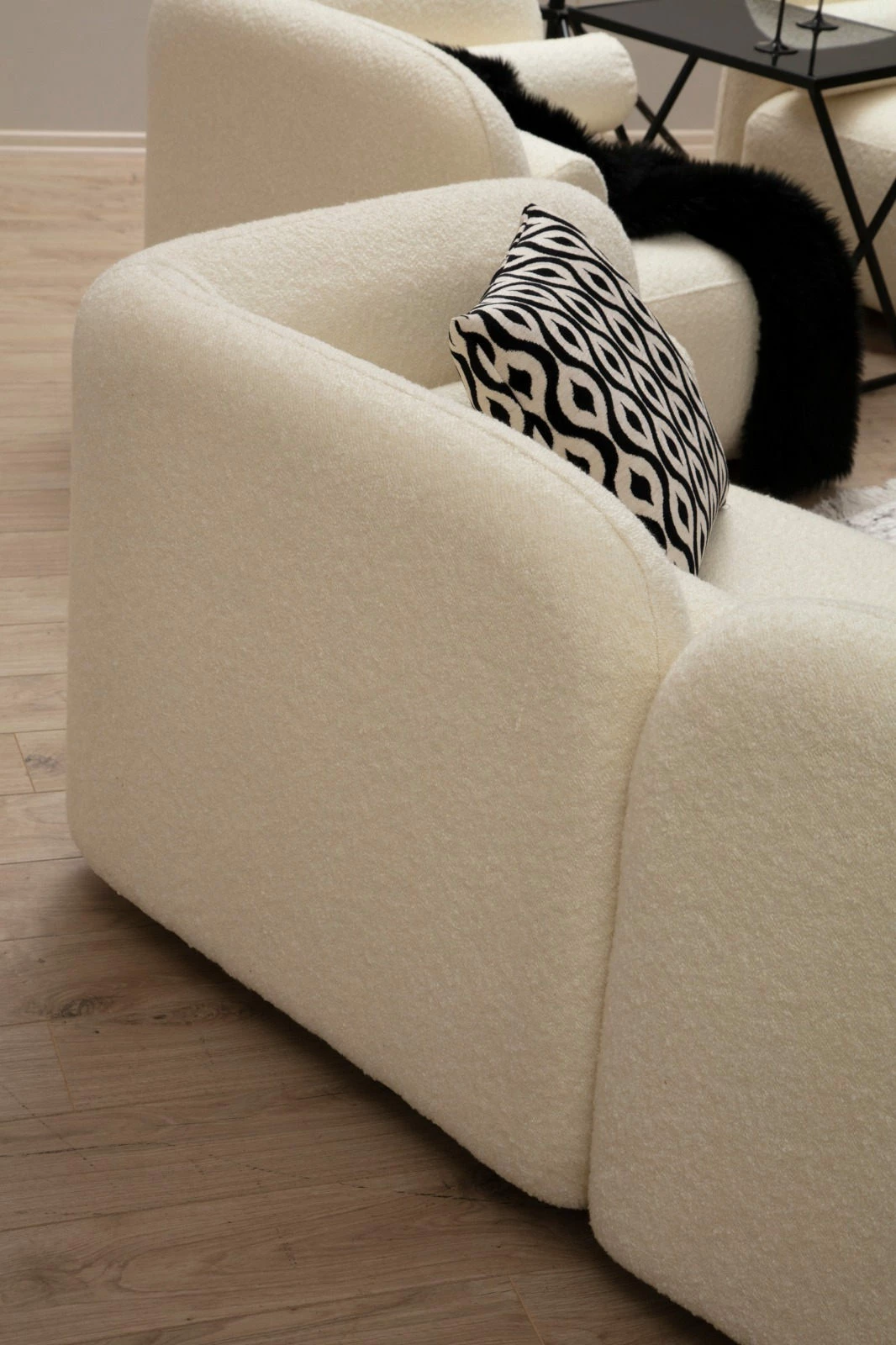 Divan treshe Victoria, bouclette krem