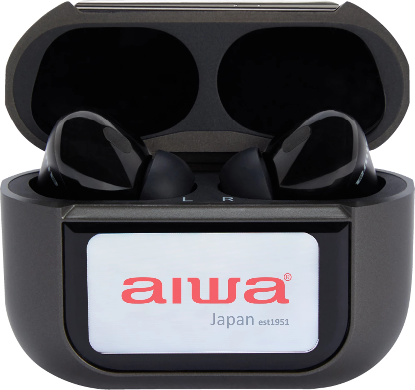 Kufje TWS Aiwa EBTW-350TN, ANC, Bluetooth 5.4, ekran me prekje, deri 20 orë, të zeza