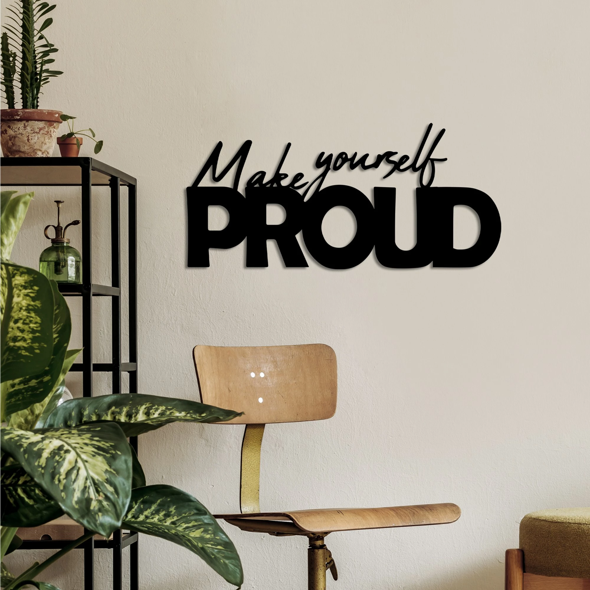 Aksesor dekorativ metalik për mur, Wallity, Make Yourself Proud