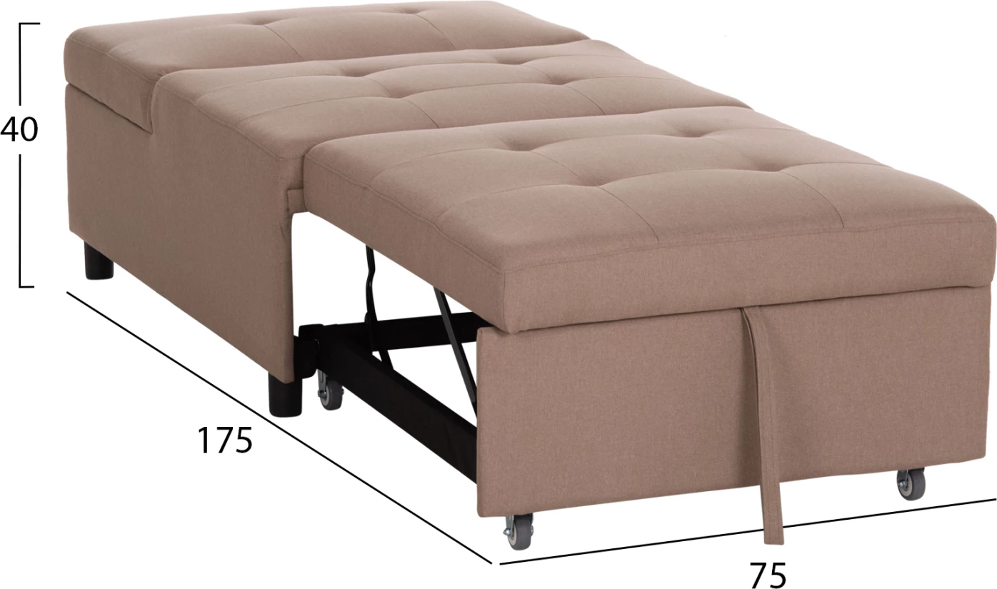 Karrige lounge-krevat LIBRE, material bezhë, FH3295.03, 75x106x89cm