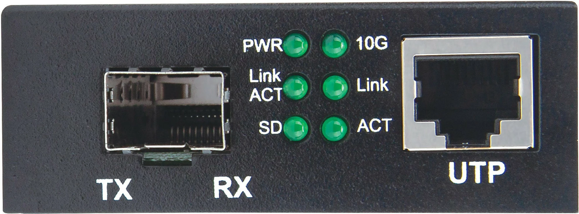 Konvertues media Intellinet 10GBase-T në 10GBase-R, SFP+ + RJ45, 10 Gbps, i zi