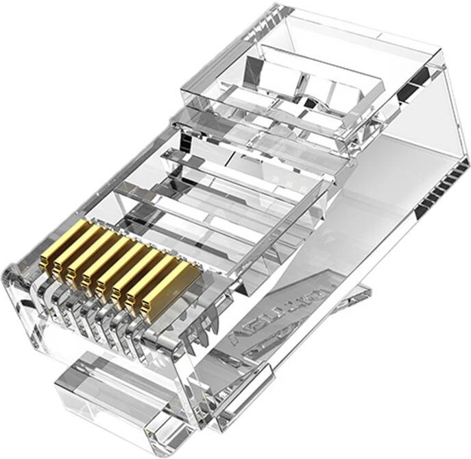 Plug modular RJ45 Vention IDBR0-100, Cat.5E UTP, transparent, 100 copë
