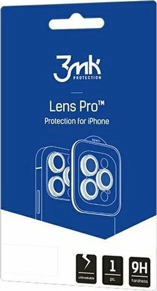 Mbrojtës xhami për lente kamere 3MK Lens Protection Pro për Samsung Galaxy A24 4G A245, 9H, me kornizë montimi, 1 copë, i zi