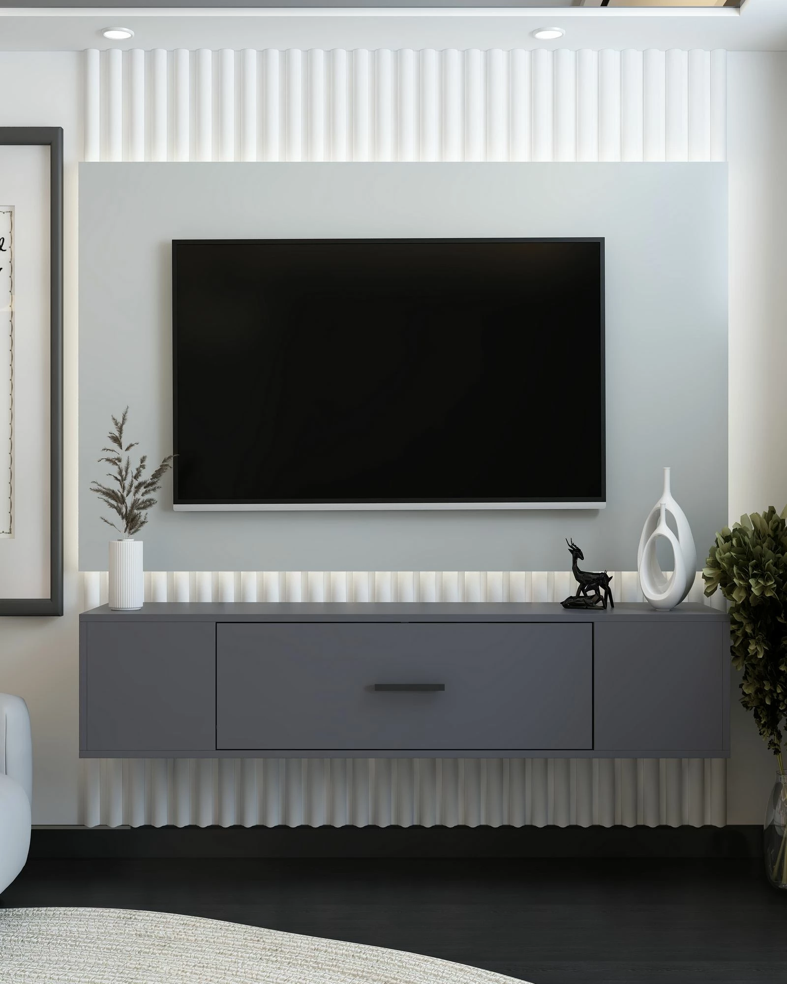 Komodë për TV, ngjyrë antracit, Skye Decor, Kodaks