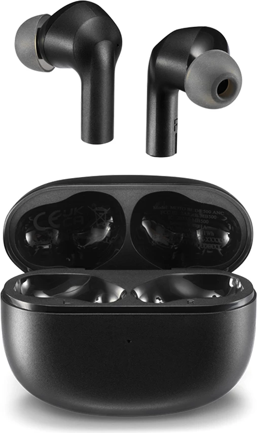 Kufje Motorola Moto Buds 500 ANC TWS Bluetooth, 20h, IPX4, USB-C, të zeza