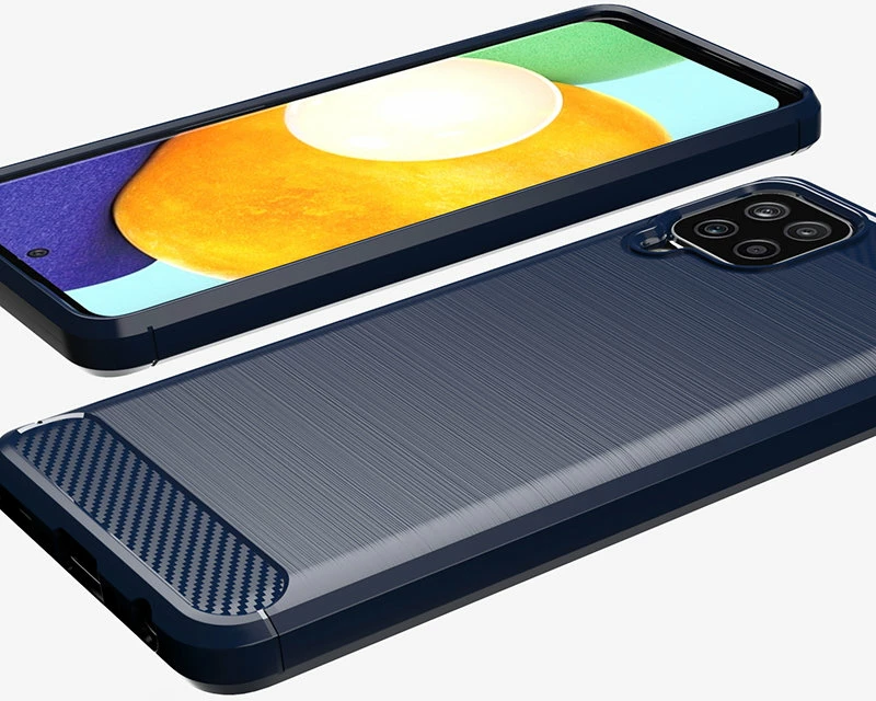 Mbështjellës Hurtel Carbon Case për Samsung Galaxy A22 4G, i zi