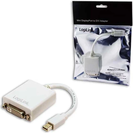 Adaptori Logilink, miniDisplayPort në DVI, i bardhë