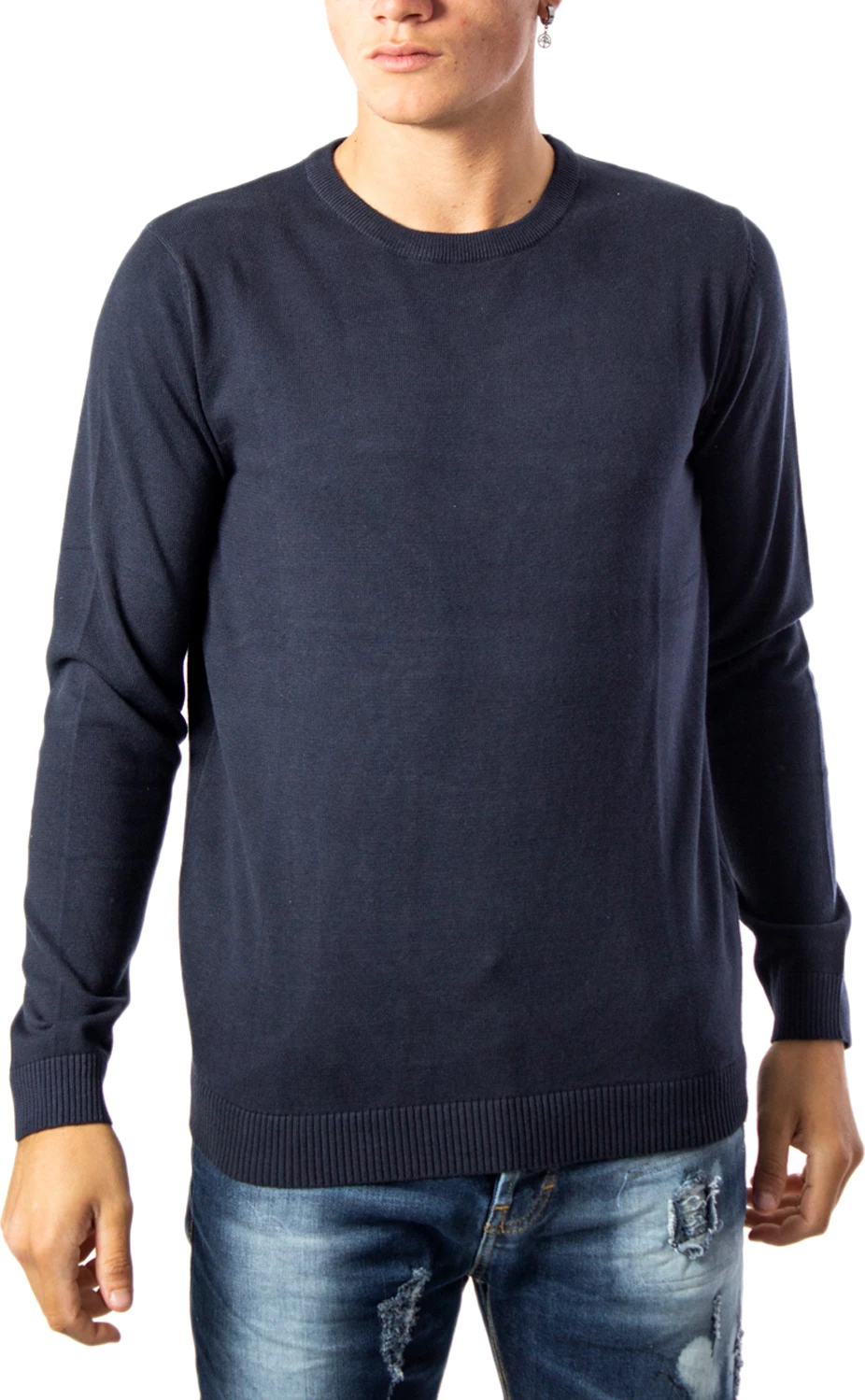 Xhemper për meshkuj Jack & Jones JJEBASIC Knit Crew Neck 12137190, i kaltër i errët [Madhësia: XL]