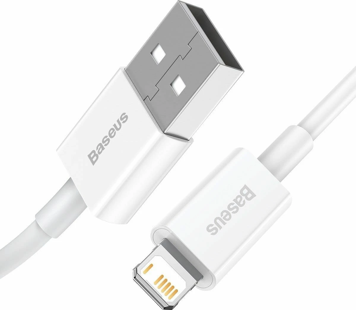 Kabllo USB-A në Lightning Baseus CALYS-B02 1.5 m me karikim të shpejtë, e bardhë