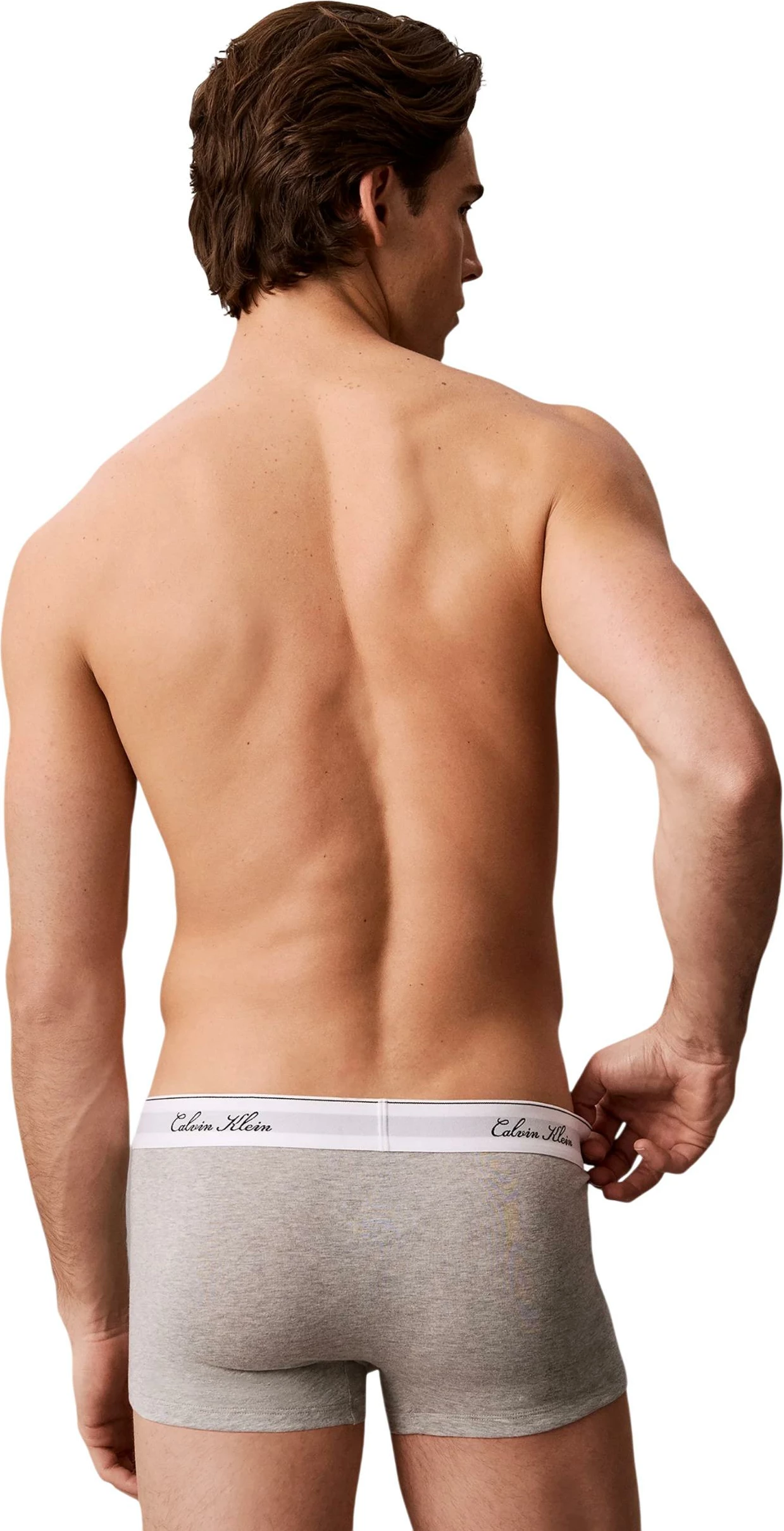 Të brendshme për meshkuj Calvin Klein Underwear Low Rise Trunk 3PK LV00NB4607, të zeza - gri [Madhësia: M]