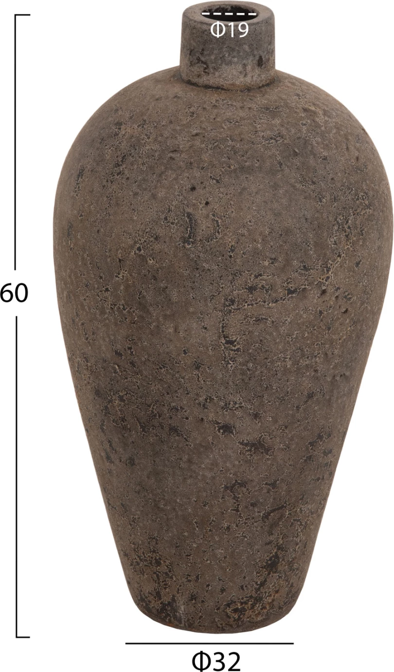 Vazo dekorative për dysheme ZATI FH7929 terrakota, ngjyrë gri, Φ32x60H cm