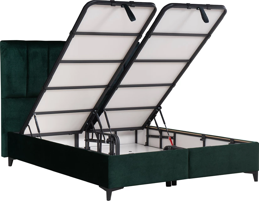 Krevat me hapësirë për depo, ngjyrë e gjelbër, 223x166x120cm