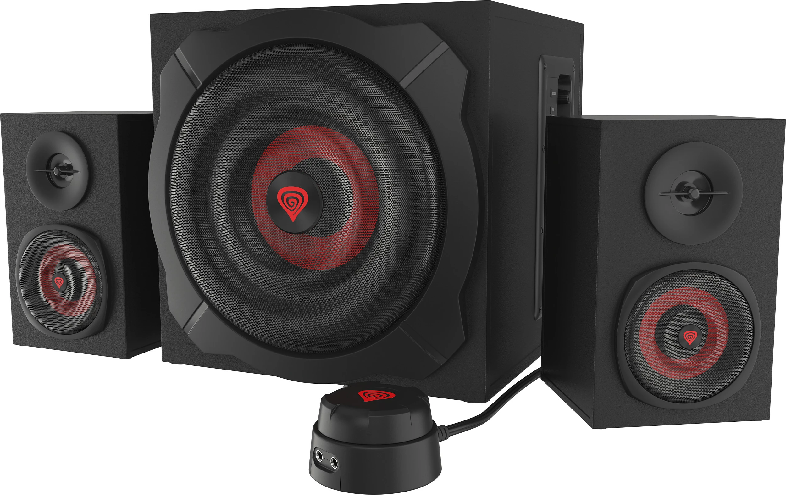 Zëdhënës 2.1 Genesis Helium 610BT, 60W, Bluetooth, për PC/Laptop, zi e kuqe